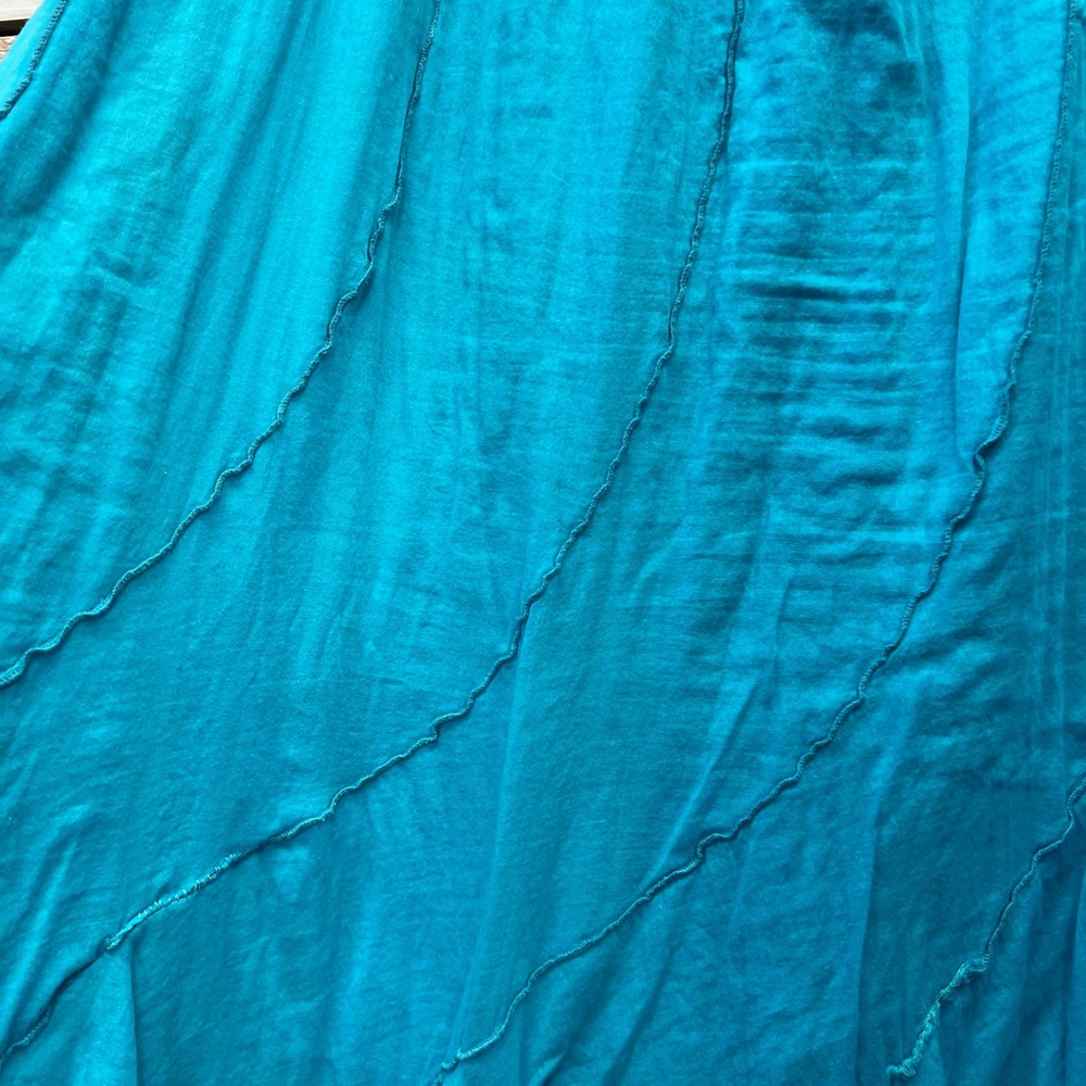 Vintage Studio West Blue Cotton Gauze Midi Skirt Boho Lagenlook Fairycore XL - Picture 3 of 7